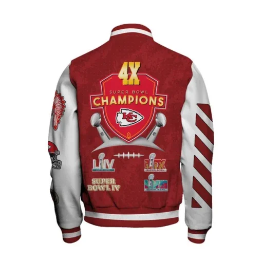 Kansas City Chiefs 4X Super Bowl LIX Champions Winning Spirit Varsity Jacket