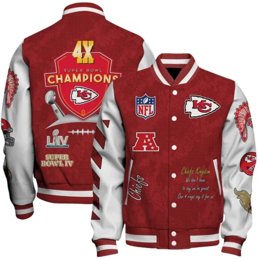 Kansas City Chiefs 4X Super Bowl LIX Champions Winning Spirit Varsity Jacket