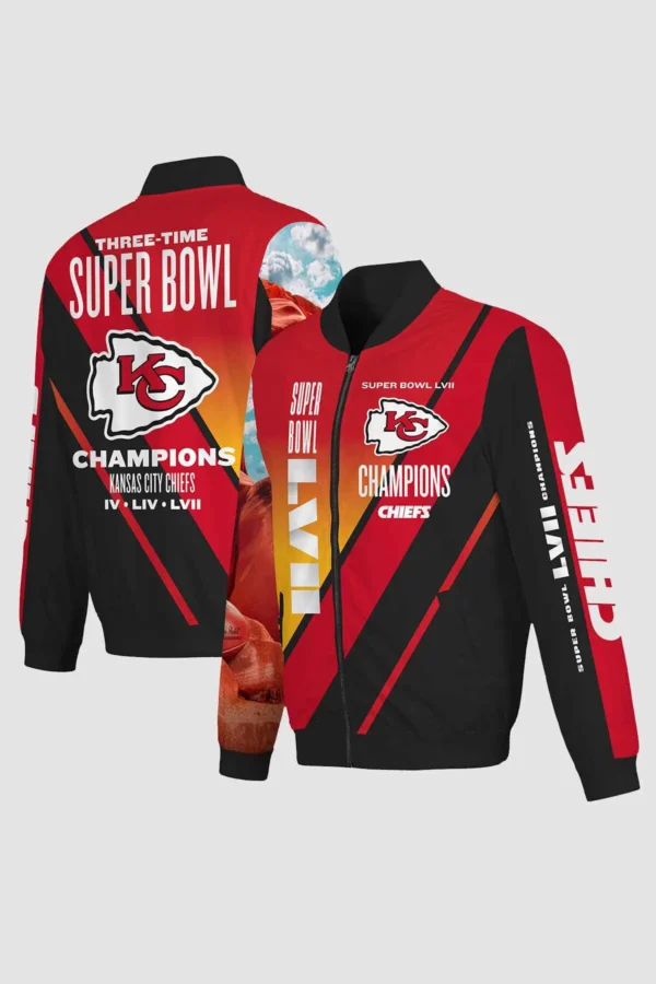 Kansas City Chiefs Super Bowl LVII Red and Black Varsity Jacket