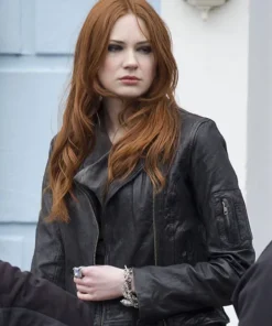 Karen Gillan Leather Jacket