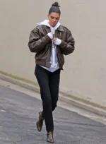 Kendall Jenner Dark Brown Leather Jacket