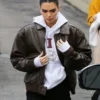 Kendall Jenner Dark Brown Leather Jacket