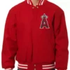 Los Angeles Angels Letterman Red Wool Varsity Jacket