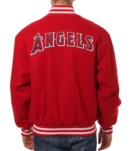 Los Angeles Angels Letterman Red Wool Varsity Jacket