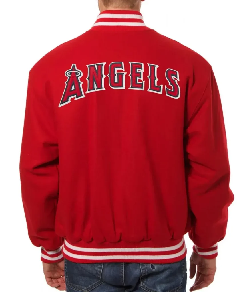 Los Angeles Angels Letterman Red Wool Varsity Jacket