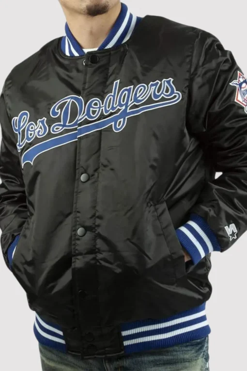Los Angeles Dodgers National Satin Varsity Jacket - Image 3