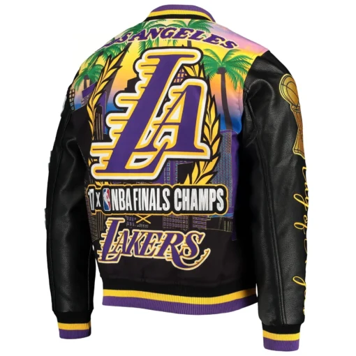Los Angeles Lakers Black Championship Varsity Jacket - Image 2