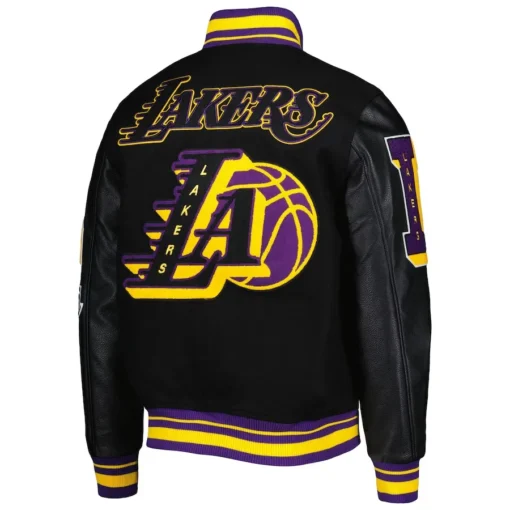 Los Angeles Lakers Black Mash Up Capsule Varsity Jacket - Image 2