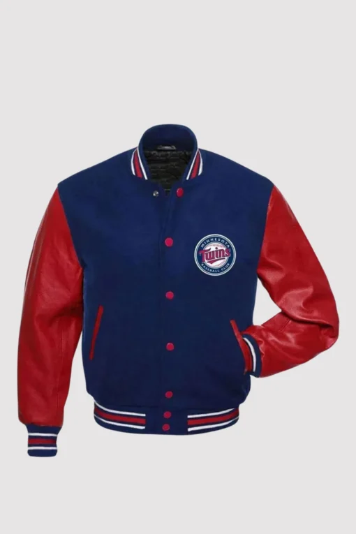 MLB Minnesota Twins Red and Blue Varsity Jacket