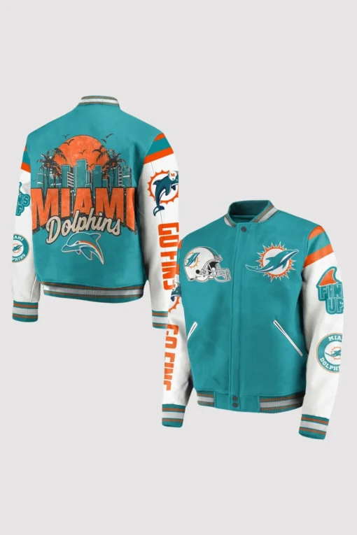 Miami Dolphins NFL Baseball Varsity Jacket