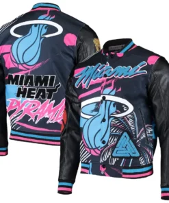Miami Heat Black Pyramid Varsity Jacket
