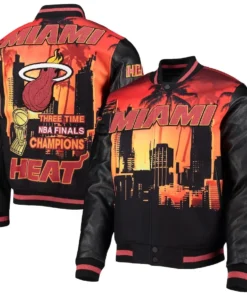 Miami Heat Black Remix Varsity Jacket