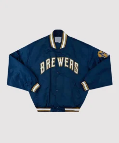 Milwaukee Brewers 1994-99 Blue Varsity Jacket