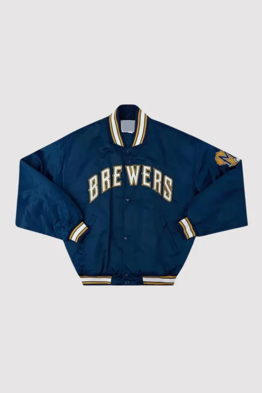 Milwaukee Brewers 1994-99 Blue Varsity Jacket