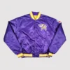 Minnesota Vikings 90s Purple Satin Bomber Jacket