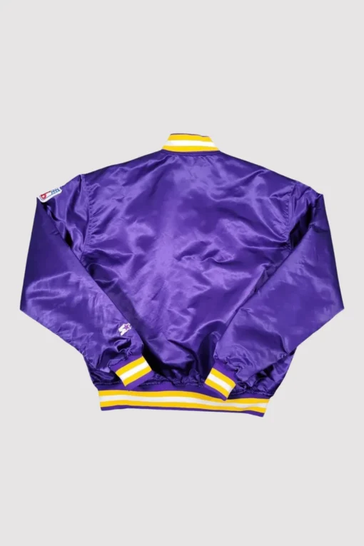 Minnesota Vikings 90s Purple Satin Bomber Jacket