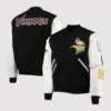 Minnesota Vikings Black and White Varsity Jacket