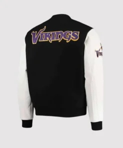 Minnesota Vikings Black and White Varsity Jacket