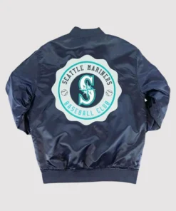 Navy Seattle Mariners Crest Varsity Jacket
