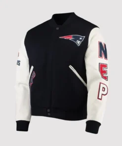 New England Patriots Wool and Leather Varsity Jacket