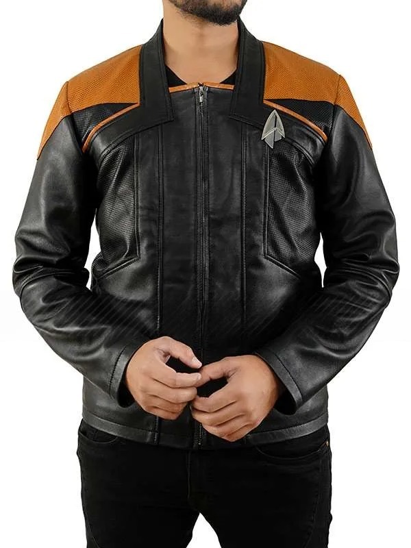 Star Trek Picard S03 Commodore Geordi La Forge Leather Jacket