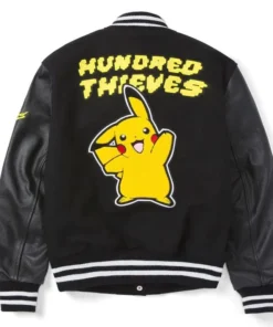 Golden Bear Pikachu Black Varsity Jacket