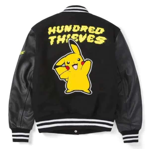 Golden Bear Pikachu Black Varsity Jacket