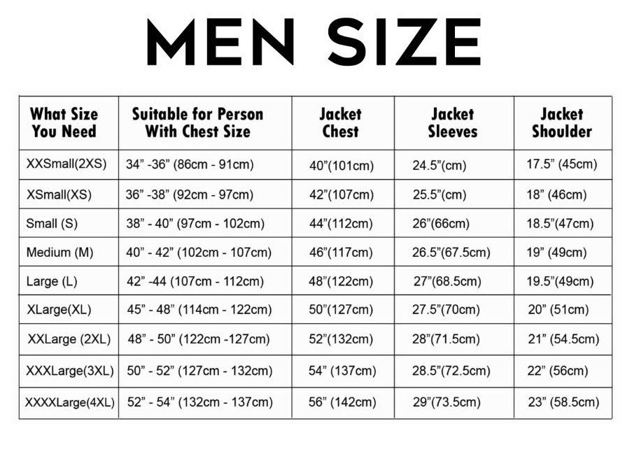 Men's Size Chart