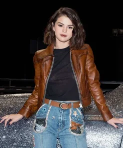 Selena Gomez Coach SS18 Leather Jacket