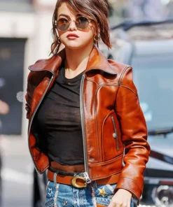 Selena Gomez Coach SS18 Leather Jacket